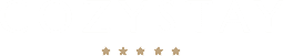 The image showcases the word "COZYSTAY" in capital letters, centered, with five gold stars aligned horizontally beneath the text, set against a black background—a true reflection of luxury for hotels in London.